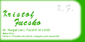 kristof fucsko business card