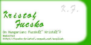 kristof fucsko business card